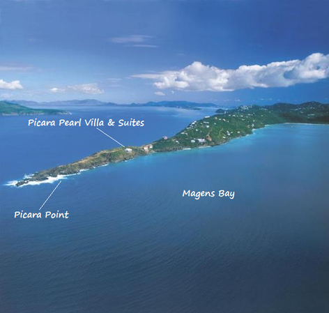 aerial view of Picara Pearl Villa